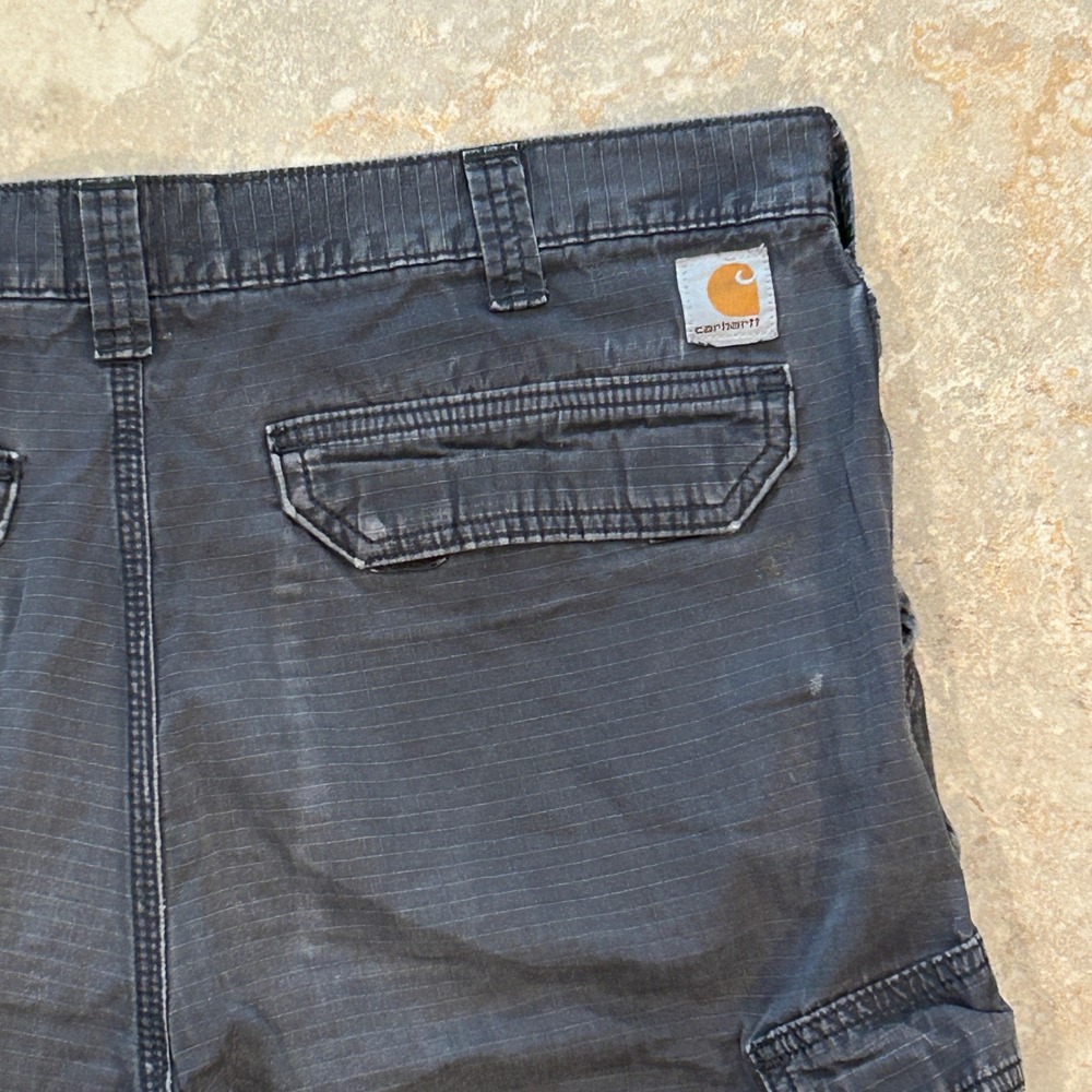 Carhartt Relaxed Fit Cargo Shorts Mens 38x10 Grey Force Utility Workwear Utility
